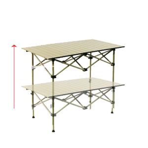 Lightweight Iron Outdoor Camping Picnic Height Adjustable Folding Roll Wooden