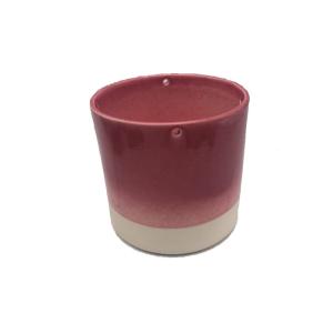 Cylinder Reactive Glazed Colored Stoneware Hanging Planter