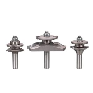 Cheap Carbide Tipped TCT Router Bit Set 3pcs Raised Panel Router Bit Set for sale