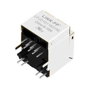 LPJD0055BANL 10 Base-T Vertical RJ45 Connector With Transformer Yellow/Green LED