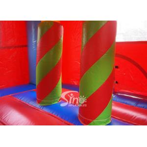 Indoor kids small bouncy castle with pillars N obstacle inside made of lead free
