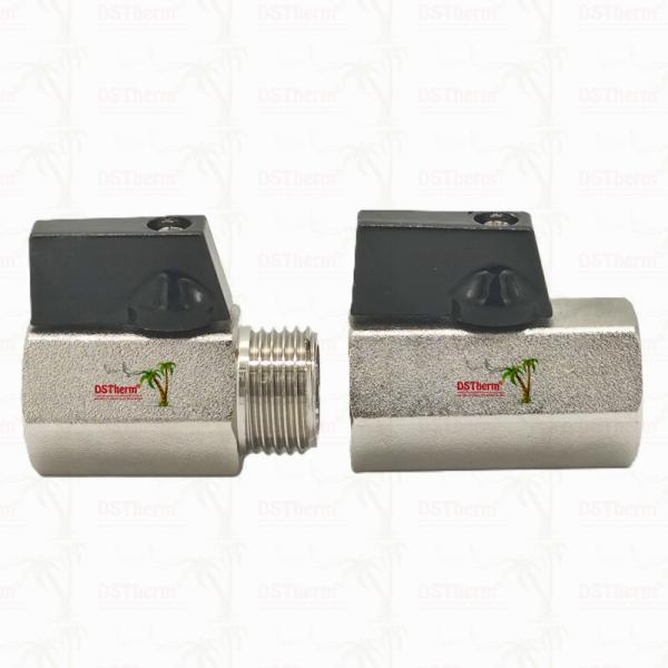 Nickel Plated Mini Ball Valve For Plumbing System 1/2'' Corrosion Resistance Space Efficiency