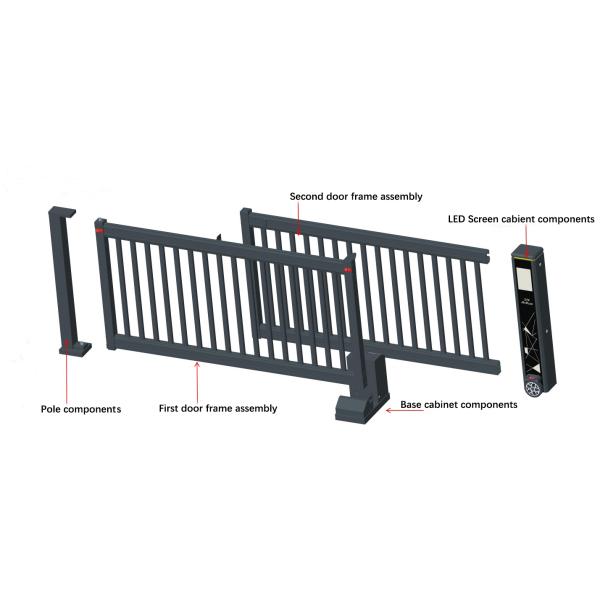 High Security Electric Telescoping Driveway Gate Cast Slats Cantilaver Aluminium Gate