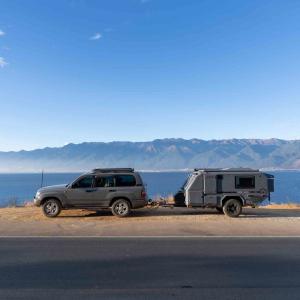 Lightweight Hard Floor Camper Trailer NJSTAR EXPLORER Solar Power Camper Trailer