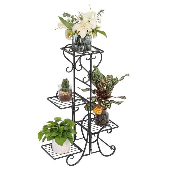 Outdoor Plant Stand Display Shelf Hanging Cast Iron Flower Pot Holder Multi