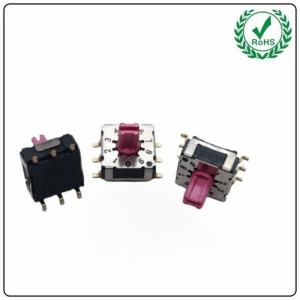 7 * 7 SMT Mini Rotary Changeover Code Switch Multiple Position Waterproof