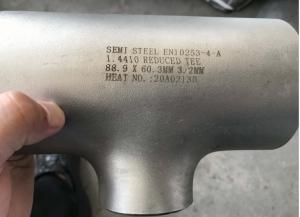 Cheap En 10253-4-3 Super Duplex Pipe Fittings Steel Red Tee 88.9*60.3mm for sale