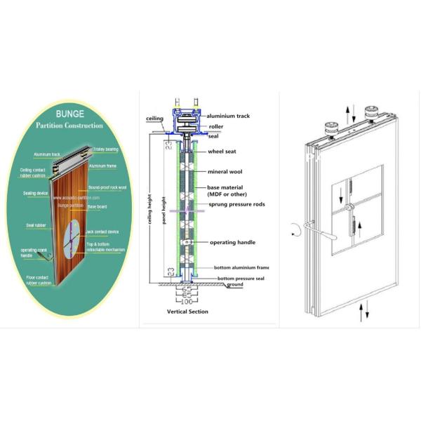 Fabric Or Leather Surface Movable Walls Partitions Customized Color