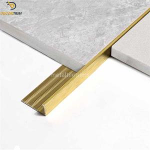China L Shape Metal Tile Trims Bright Gold 12.5mm For Tile Decoration on sale