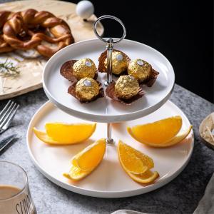 Contemporary 2 Tier Porcelain Cake Stand Tableware Accessories