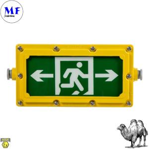 Cheap IP65 Waterproof Fire Proof ATEX 3hours Emergency Battery Time Explosion Proof 4W Green LED Exit Light For Factory Warehouse Oil Gas Station for sale