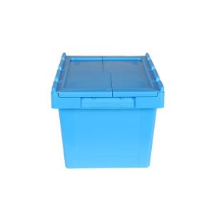 Warehouse Storage Heavy Duty Plastic Crates Stackable Nestable With Attached Lid