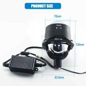 Etclite 2.5 inch Car Led Projector Lens Bulbs Universal 5500K Bi-Led High Canbus