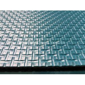 Blue Conveyor Roll Cross Pattern PVC Conveyor Belt Matt Chemical Resistance