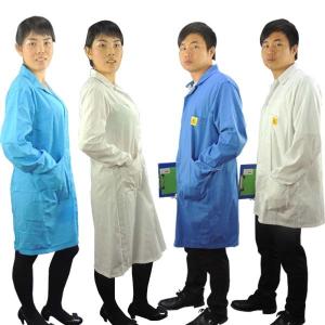Cleanroom Lab Blue White Static Dissipative ESD Smock