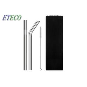 Juice Drinking Short Reusable Straws , Green Metal Bent Straws Buffer Polishing