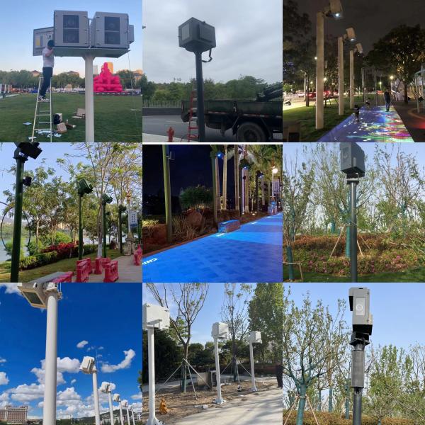 Outdoor Projector Enclosure Upright Post with Powder Paint Surface Treatment