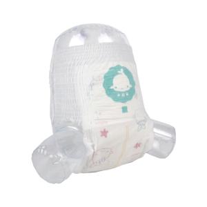 50pcs/bag B Grade Disposable Baby Diaper Stock Lot with Green ADL in Transparent