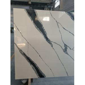 Panda White Calacatta Quartz Stone Slab With Background Bench Top Decoration