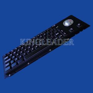 Cheap 63 Keys Mechanical Black metal Industrial Keyboard With Trackball For Panel Mount for sale