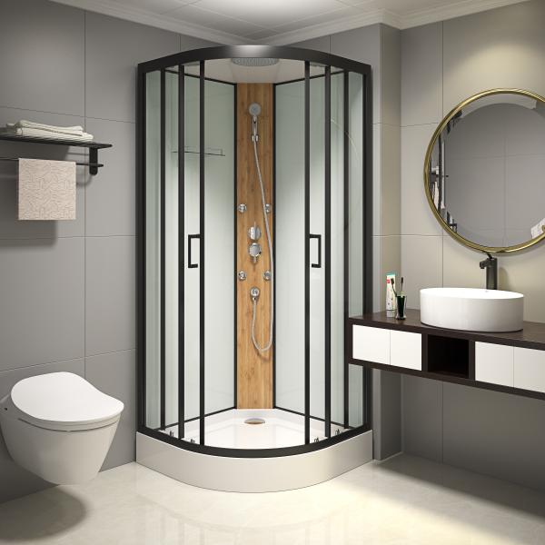 900*900*2150mmCustom Quadrant Sliding Door Shower Cubicles ,bamboo,low white