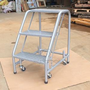 Position Movable Industrial Warehouse Platform Ladder With Wheels 2 Or 3 Steps