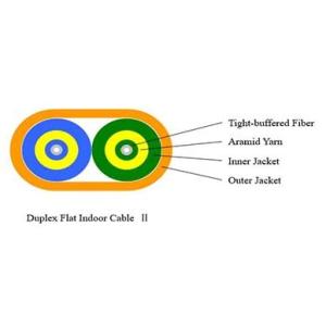 China Indoor Duplex Flat Fiber Optic Cable 3.0mm Single Mode Optical Cable G652 / G655 / G657 on sale