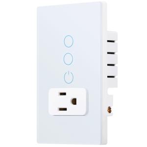Glass Touch WiFi Switch And 2 Gang WiFi Socket For Smart Home Control