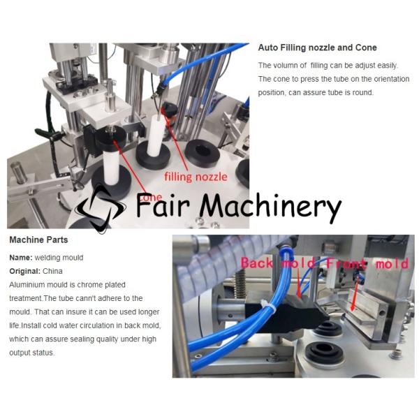 3.3Kw SGS Aluminum Tube Filling Machine , 450ml Tube Filler And Sealer