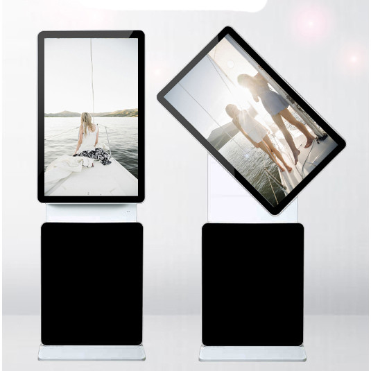 Rotatable 32 Inch Floor Standing LCD Advertising Display With Split Display