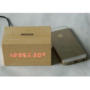 Digital Jumbo LED Wood Clock Vintage Table Wooden Alarm Clock