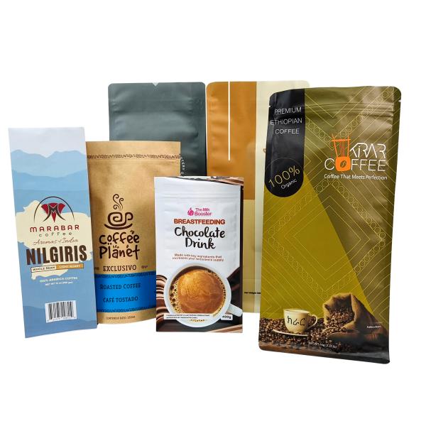 Quality Custom Stand Up Zipper Coffee Bean Bag with Valve wholesale