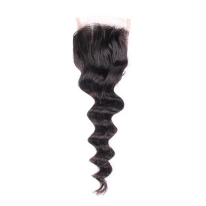 4x4 Lace Closure Indian Loose Wave Closure With Front Baby Hair 10" to 22"