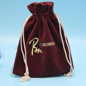 Soft Jewelry 10x15cm Velvet Drawstring Bag with printing logo
