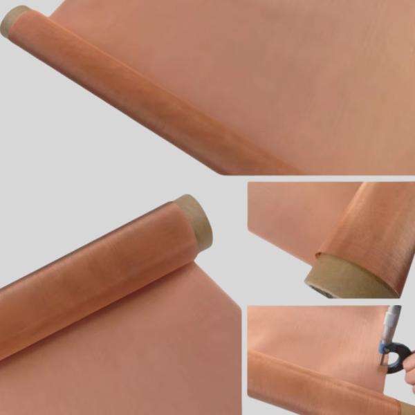 200 Mesh Wire Woven Copper Infused Fabric 0.05mm For EMI / RFI Shielding