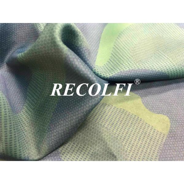 Camo Print Recycled Mesh Fabric Roica Spandex X Lite Weight Top Green Tai Wan Yarns