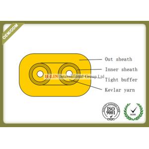 Flat Twin Duplex Indoor Fiber Optic Cable With Inner Outer Sheath For Telecommun