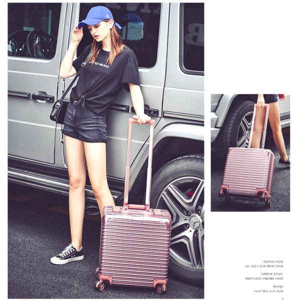 18 inch Multifunctional Trolley Suitcase with Password 17 Business Aluminum Frame for Men and Women