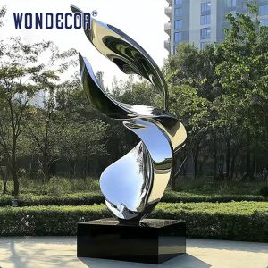 Outdoor Park Large-Scale Abstract Metal Landscape "Flowing Light Rhythm - Mirror