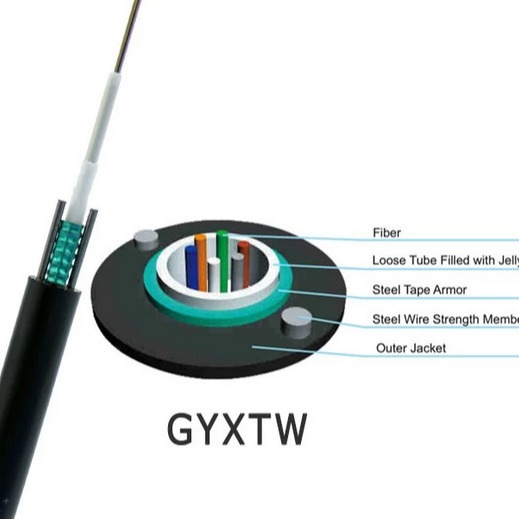 2 4 6 8 16 24 Aerial Armoured Outdoor Fiber Optic Cable Gyxtw 1km g652d Single Mode 12 Core