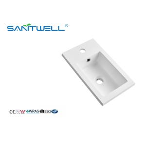 SWZ401 Popular Design Single Hole Artificial Stone Basins Glossy White Rectangle
