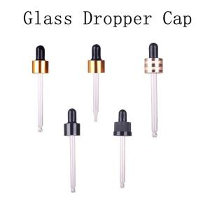 China 18mm 20mm 24mm Gold Silver Closure Glass Dropper For Essential Oil Bottle on sale
