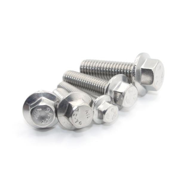 Stainless Steel DIN6921 Serrated Flange Bolts with Plain Finish and 100% Inspection
