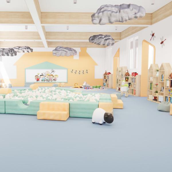 Heterogeneous Flooring PVC Flooring Easy Maintenance High Stain Resistance For