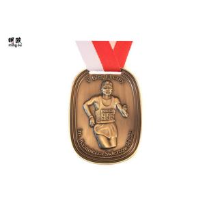 Cheap Relief Design V Bieg Uliczny Custom Award Medals With Red Bronze Plating for sale