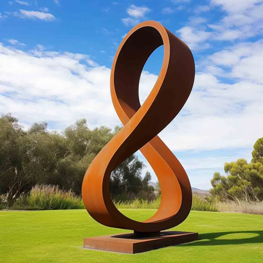Cheap Modern Abstract Sculpture: The Infinite Form in Corten Steel for sale