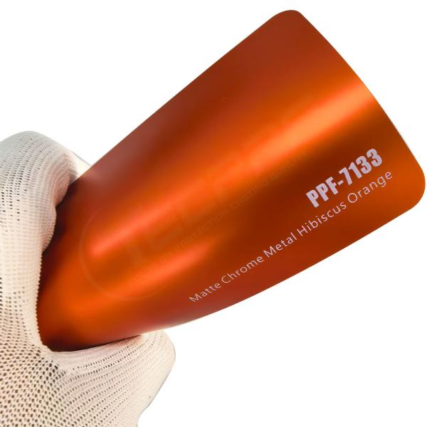 PPF-7133 Matte Chrome Metal Hibiscus Orange Color Paint Protection Film For Car