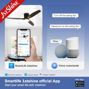 Modern Design Home Office 52 Inch Wooden Blades Dimmable LED Ceiling Fan with