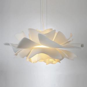 China White Double Petal Feature Design Interior Pendant Light Ceramic Material Living Room Attic Entrance Chandelier Modern Pendant Light on sale