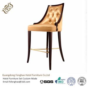 China Metal PU Leather Cushioned Hotel Bar Stools with Back / Footrest on sale